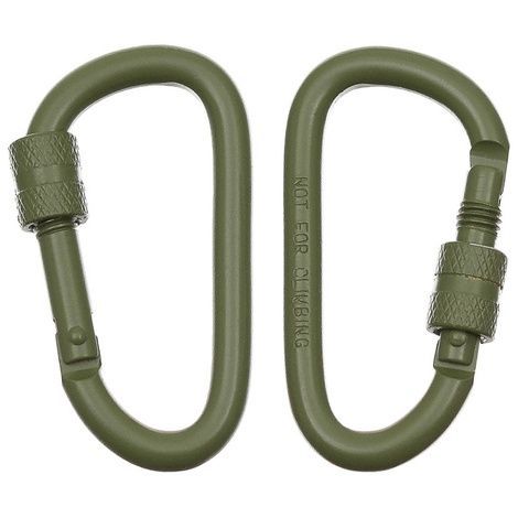 Карабины алюминиевые, MFH Carabiner, 6 мм х 6 см, Olive 27535B фото