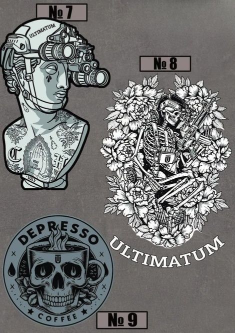 Худі футер з принтом ULTIMATUM Чорне 16050-S фото