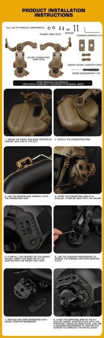 Адаптер для наушников Helmet Rail Adapter Olive HR-MK-OL фото