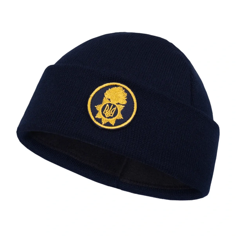Шапка вязаная флисовая с отворотом НГУ - Navy Blue 61125093 фото